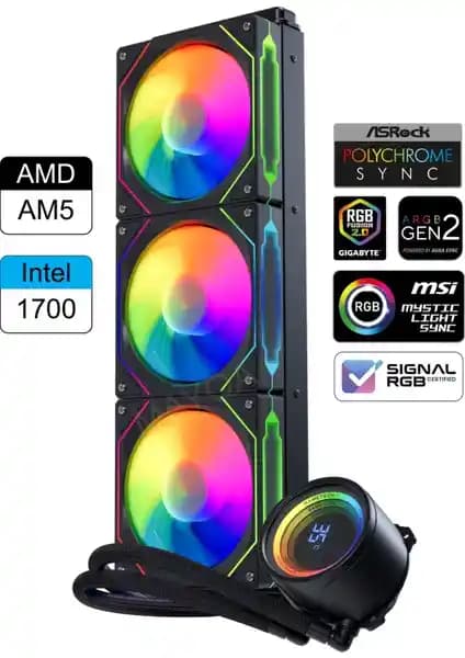 Gametech Hydra Siyah Ahd360mm Sıvı Soğutma Sistemi Performans ve Estetik Birlikteliği