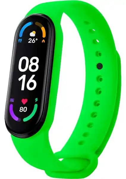 Hoffice Xiaomi Mi Band 5 ve Mi Band 6 Uyumlu Yüksek Kalite Silikon Kordonları