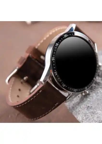 Huawei Watch 46mm için Hakiki Deri Kordonu Şık ve Dayanıklı Tasarım