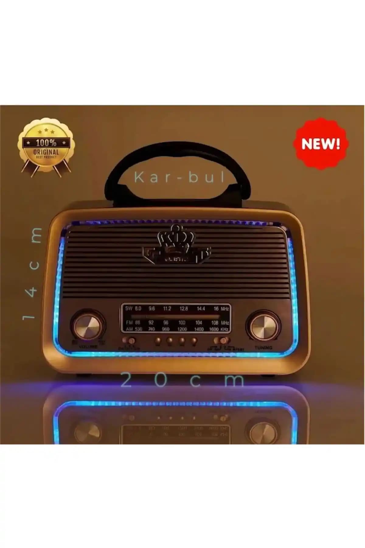 Kar-Bul 301 Nostaljik Bluetooth MP3 Çalar Radyo: Dayanıklı ve Çok Fonksiyonlu Tasarım