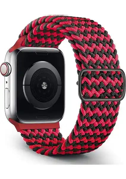 MobaxAksesuar Apple Watch 10 42mm Uyumlu Hasır Örgü Kordon Şık ve Dayanıklı Tasarım