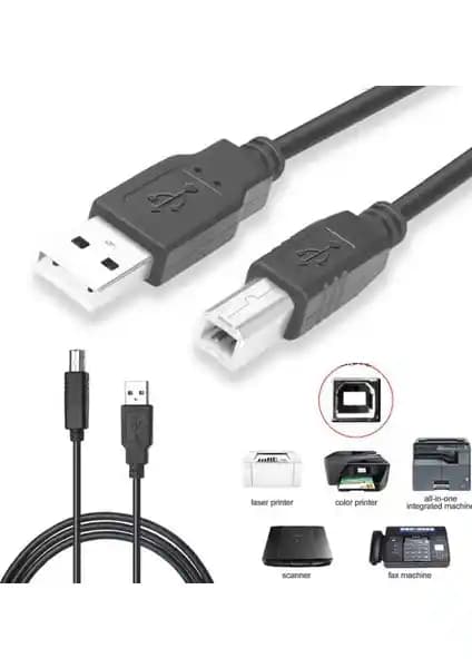 Moonkip Hp USB Yazıcı Bağlantı Kablosu 1,5 Metre Uzunlukta Yüksek Hızlı ve Uyumluluk Sağlayan