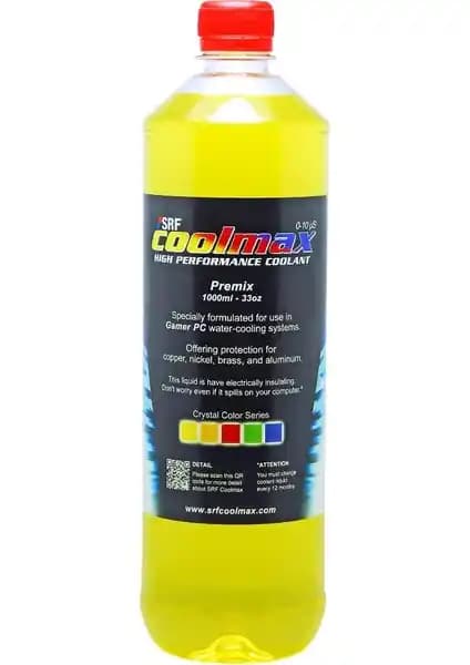 SRF Coolmax Bilgisayar Soğutma Sıvısı 1L Kristal Sarı Yüksek Performans Güvenli Kullanım
