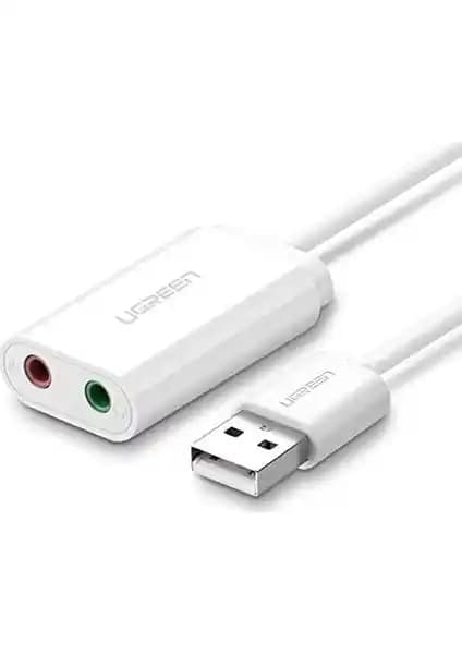 Ugreen Harici 3.5mm USB Ses Kartı Beyaz: Yüksek Ses Kalitesi ve Geniş Uyumluluk