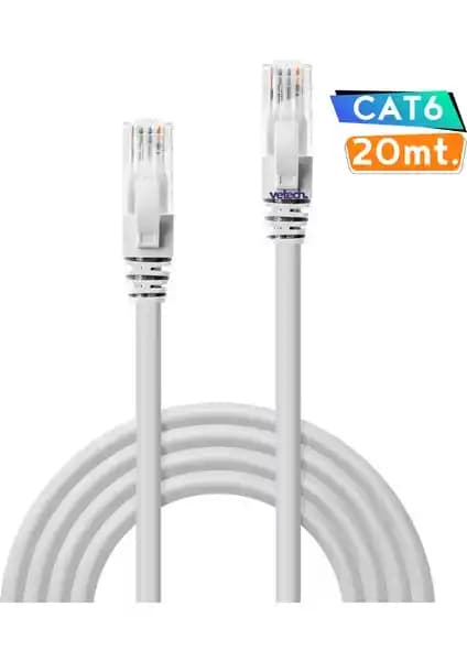 Vetech Cat6 20MT LAN Ethernet Kablosu Yüksek Performans ve Güvenilirlik Sağlar