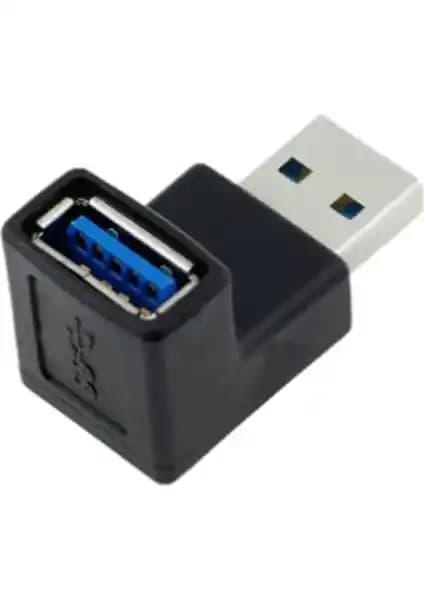 Wozlo USB 3.0 Dirsek Çevirici 90 Derece L Tipi Bağlantı Adaptörü