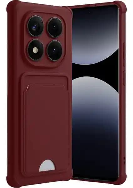 Xiaomi Redmi Note 14 Pro Plus Uyumlu Silikon Kılıf ve Kartlık Özellikli Koruma Aksesuarı