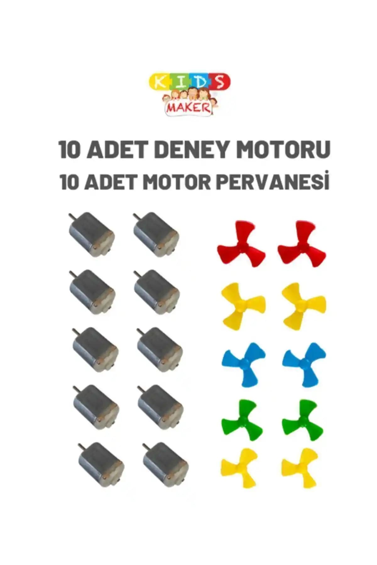 Arduino 10 Adet Deney Motoru ve Pervanesi Seti: Robotik ve Otomasyon İçin Pratik Çözüm