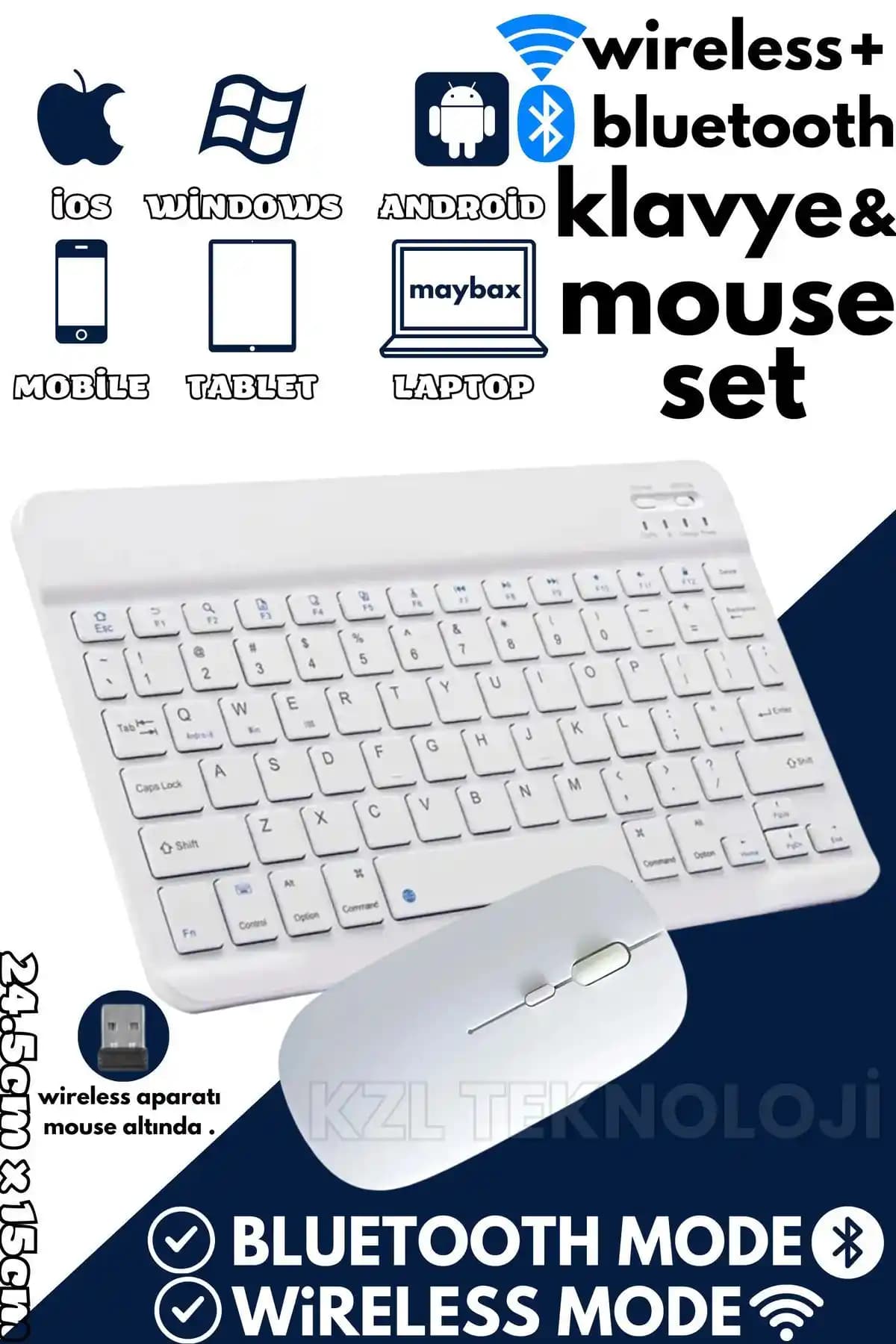 Kingboss K-03 Mini Kablosuz Klavye Mouse Seti: Şık ve Pratik Mobil Çözüm