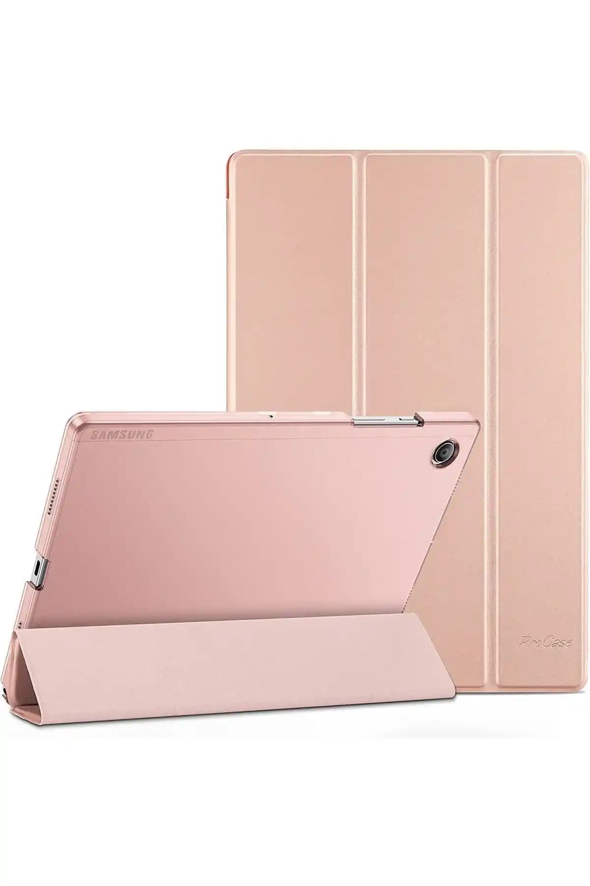 Samsung Galaxy Tab A8 Sm-x200 İçin Pembe Flip Smart Kılıf Şıklık ve Koruma Sağlar