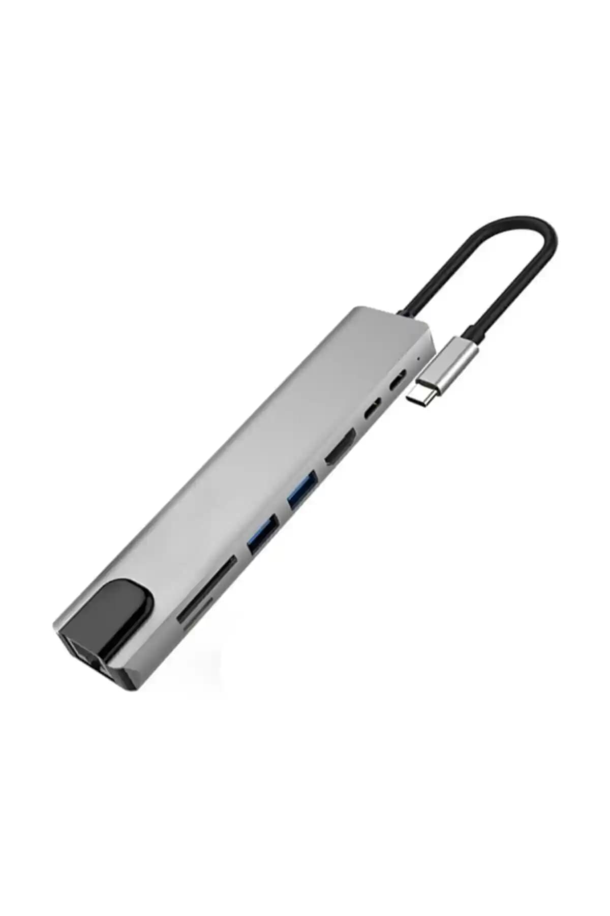 Santa Maria Jewels 8 in 1 Ethernet SD USB Type-C Hub ile Çok Fonksiyonlu Bağlantı Çözümü
