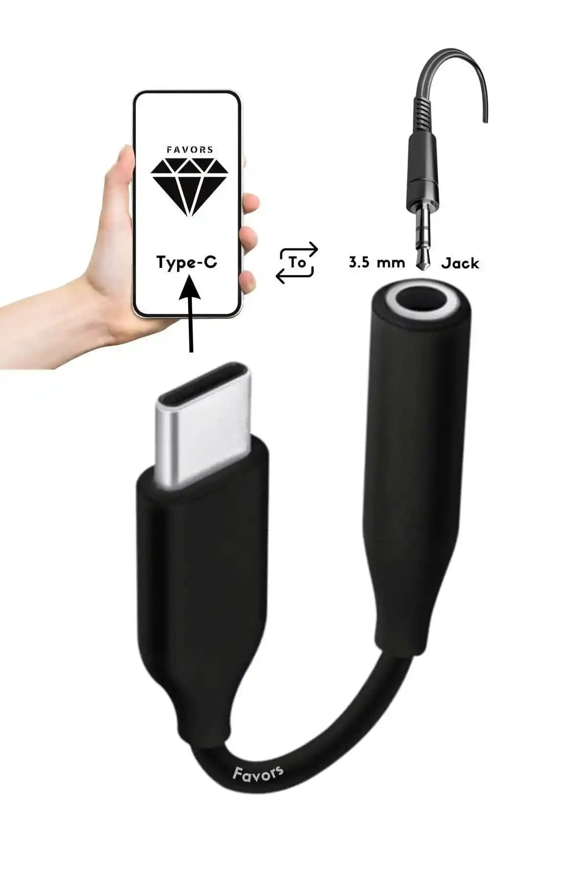 Type-C to Jack 3.5 mm Kulaklık Dönüştürücü - Yüksek Ses Kalitesi ve Dayanıklılık