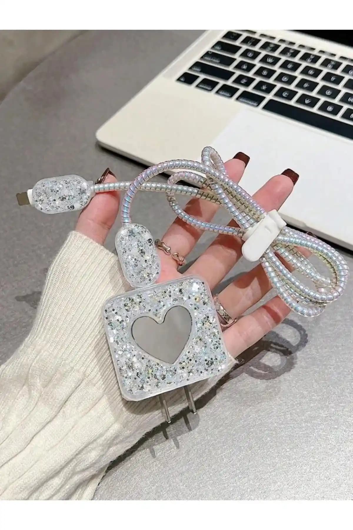 CASA BLANCA iPhone 18W/20W Uyumlu Şarj Aleti ve Kablo Koruyucu Seti Güvenli ve Şık Koruma Sağlar