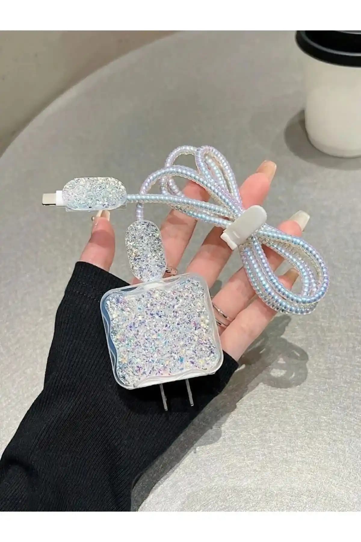 CASA BLANCA iPhone 18W/20W Uyumlu Simli Şarj Aleti Kılıfı ve Seti Gelişmiş Koruma ve Estetik Sağlar