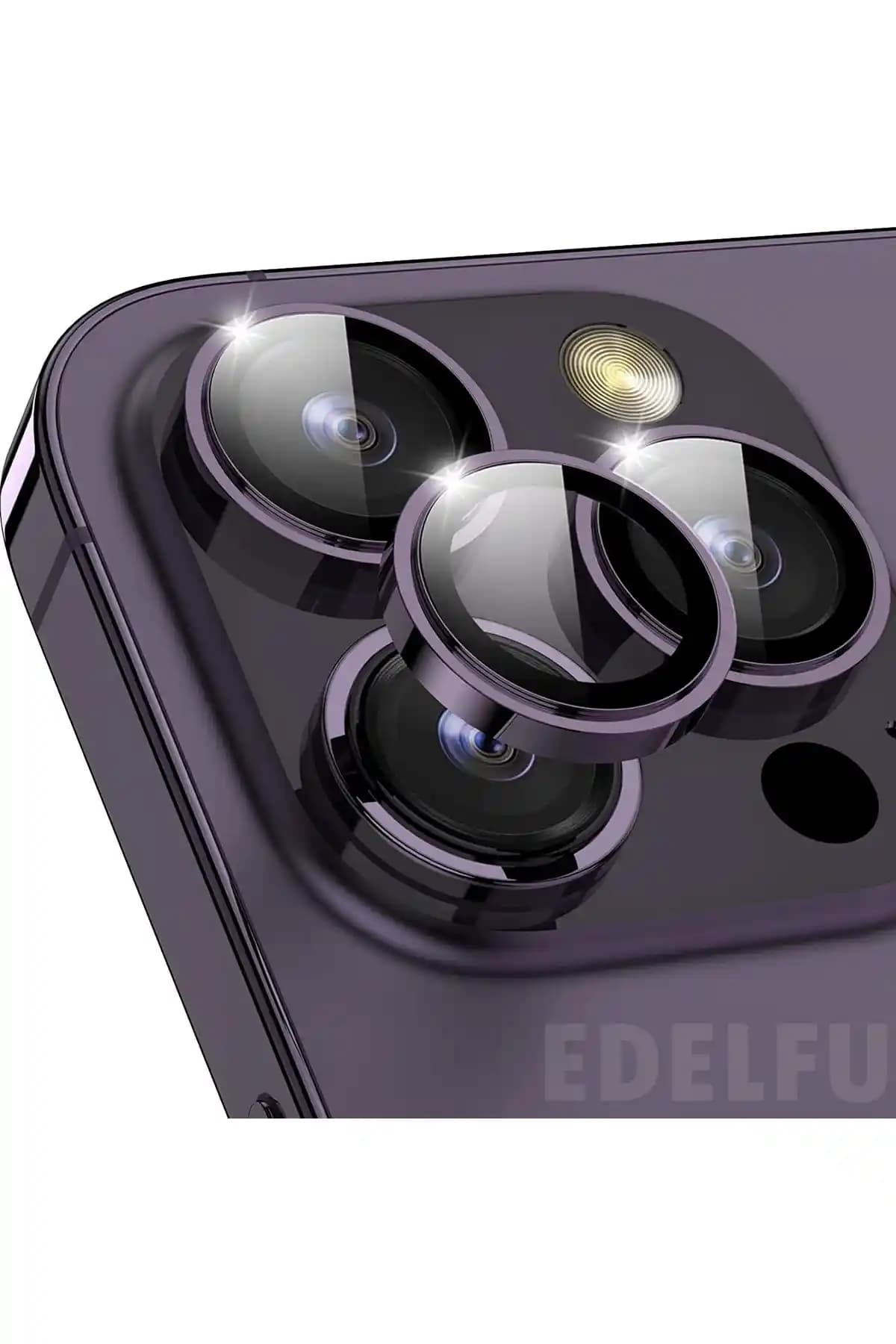 EDELFU Kamera Lens Koruyucu Seti iPhone 14 Pro Max ve 14 Pro İçin Güçlü ve Estetik Koruma