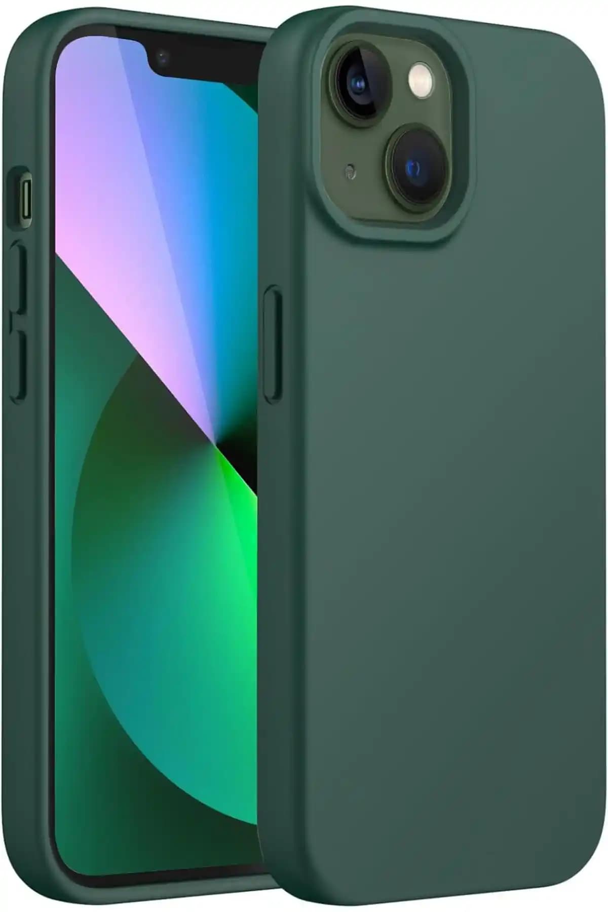 Fibaks iPhone 13 Uyumlu Kadife Silikon Kılıfı Modern ve Şık Tasarım