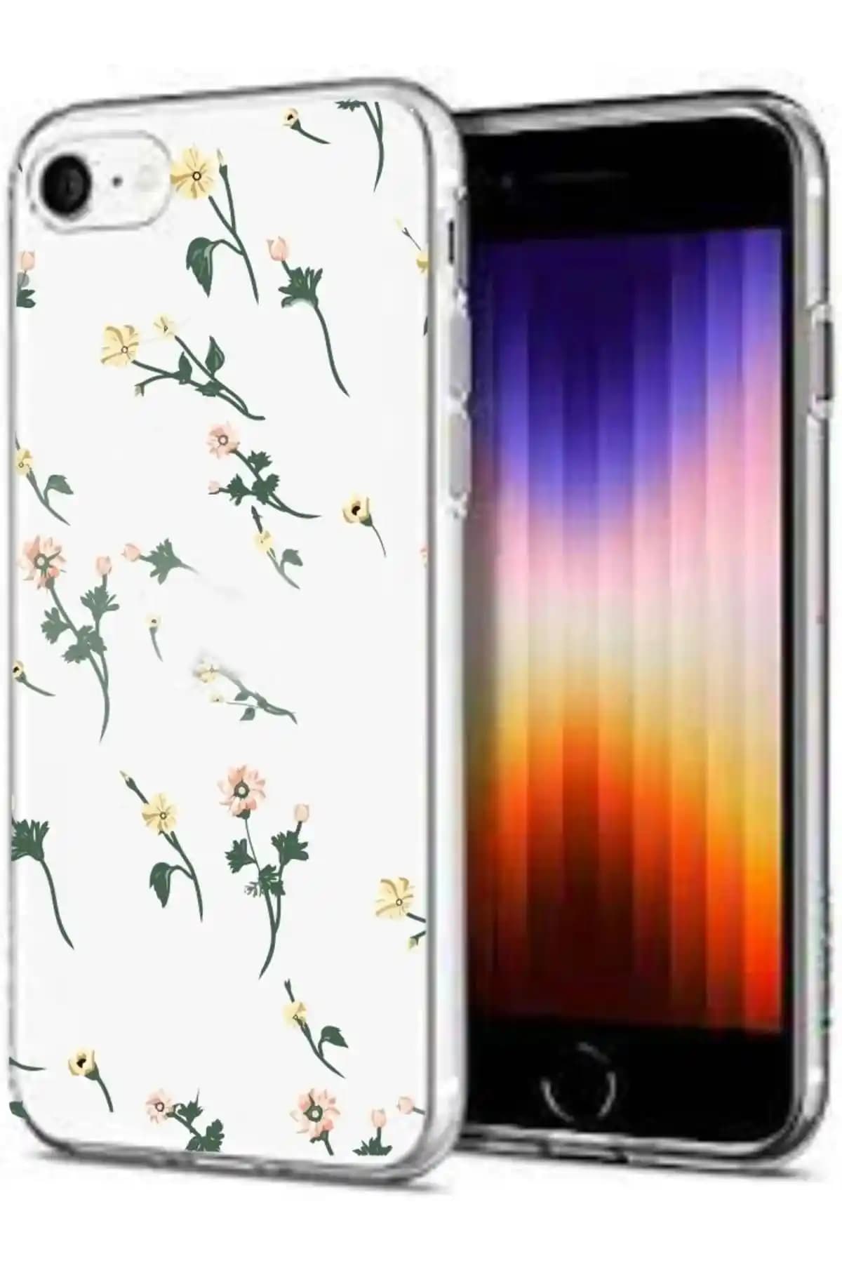 Go Aksesuar iPhone 7/8/SE 2020 Uyumlu Şeffaf Desenli Kılıfı ile Estetik ve Koruma