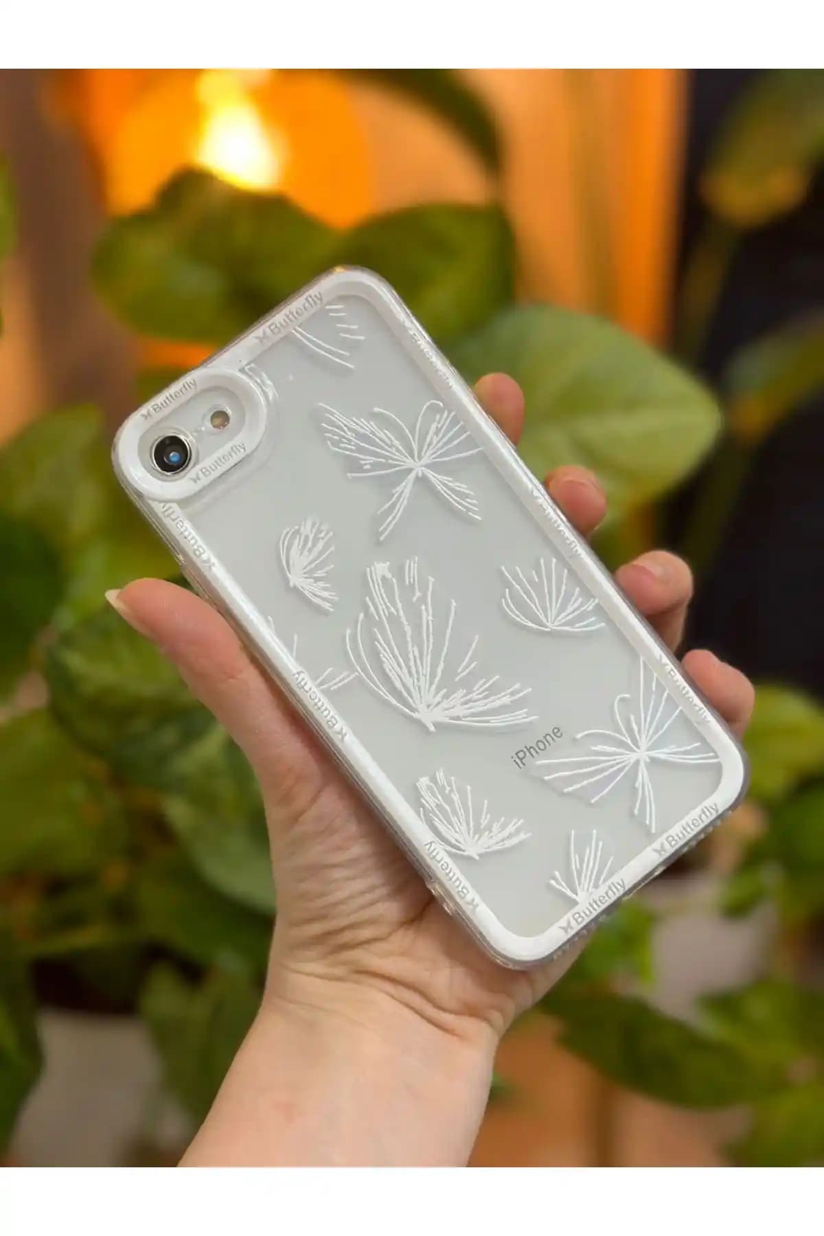 Go Aksesuar Kelebek Baskı Tasarımlı iPhone 7 Plus ve 8 Plus Kılıfı Güçlü Koruma ve Şık Tasarım