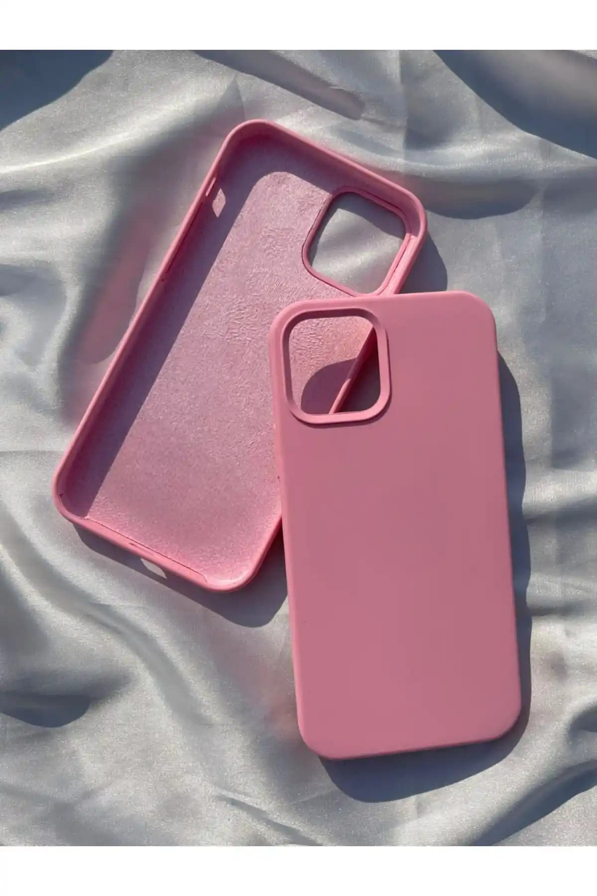 iPhone 11 için şeker pembe kadife lansman premium kılıfı dayanıklı ve şık tasarım