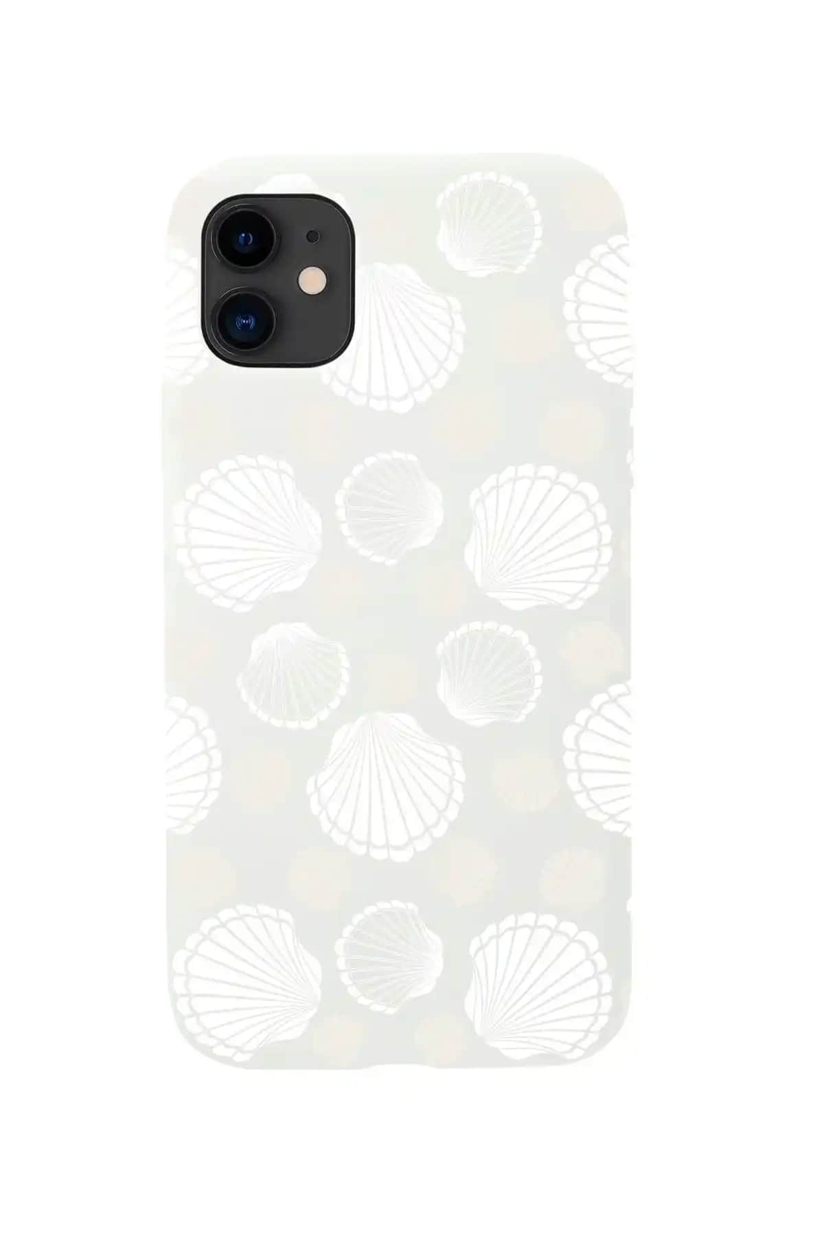 iPhone 11 için şık ve dayanıklı deniz kabuğu desenli silikon telefon kılıfı