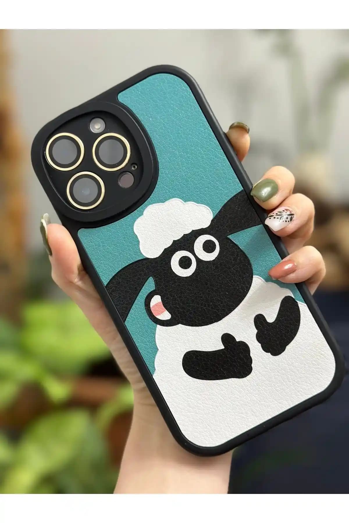 iPhone 14 Pro Max için koyun desenli silikon kılıf şık ve yüksek koruma sağlar