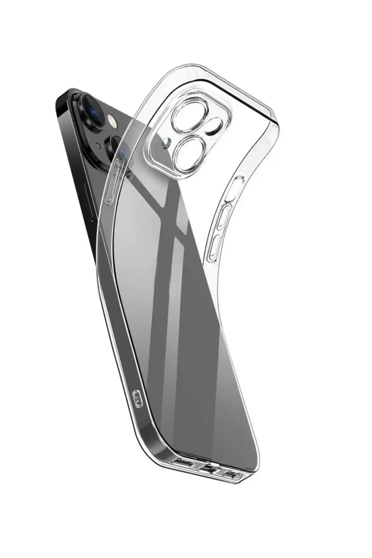iPhone 14 uyumlu şeffaf kamera korumalı silikon kılıf yüksek kalite