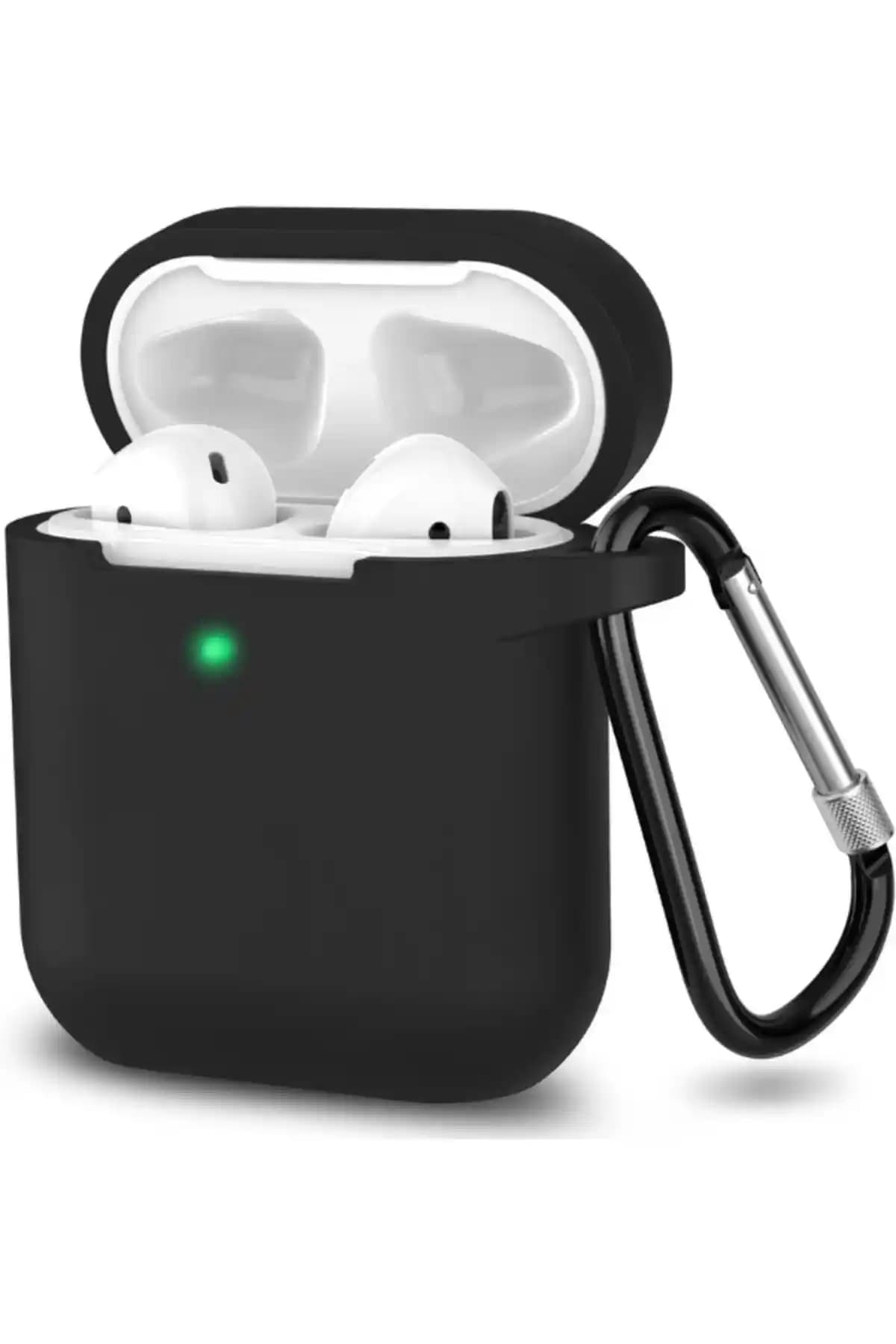 KVK PRİVACY Siyah Silikon Kılıf AirPods 2 için Şık ve Koruyucu Tasarım