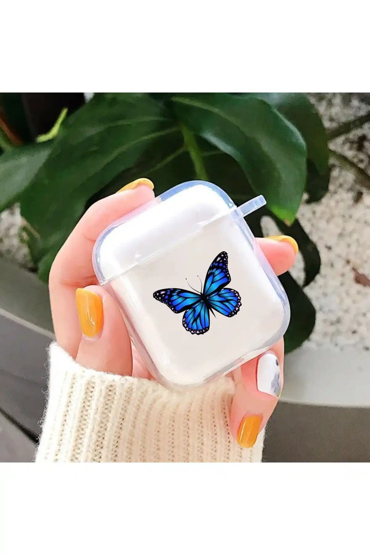 Mooodcase Mavi Kelebek Desenli Şeffaf Kulaklık Kılıfı: Estetik ve Koruyucu Tasarım
