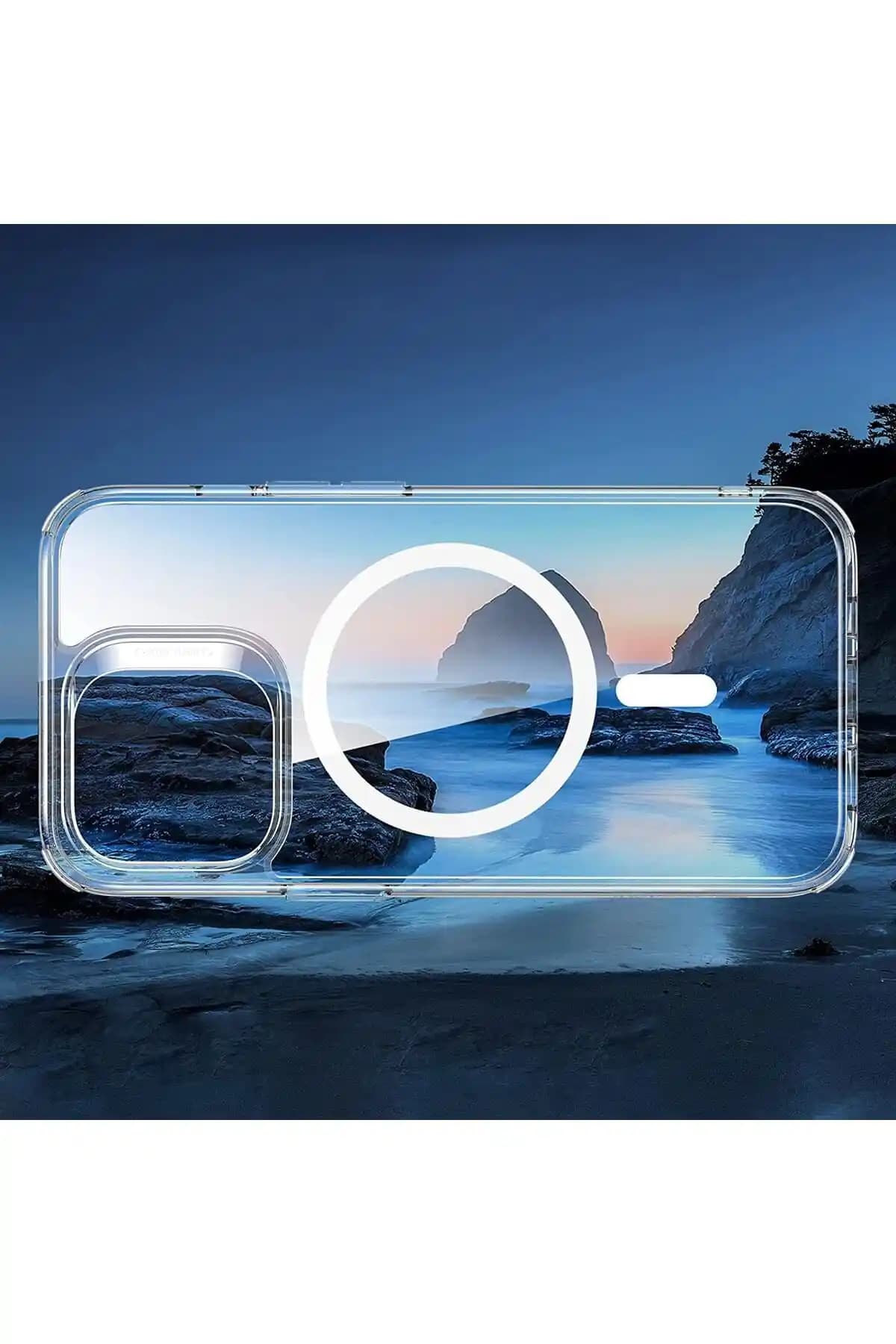 Powerfox iPhone 13 Pro Max Uyumlu Magsafe Şeffaf Sert Kılıfı Günlük Koruma ve Estetik Sağlar