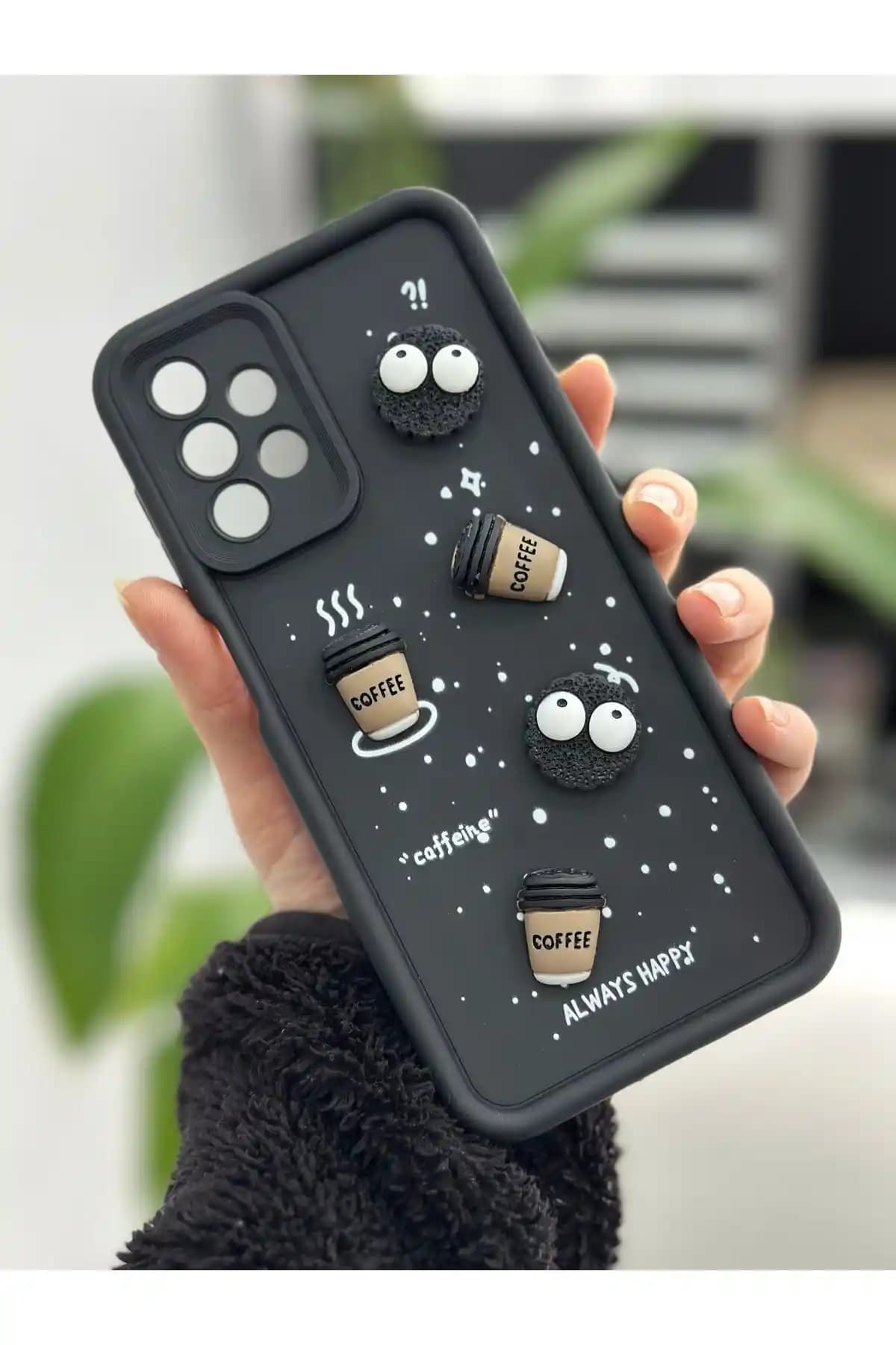 Samsung Galaxy A13 için Siyah Kurabiye Tasarımlı Silikon Kılıfın Detaylı İncelemesi