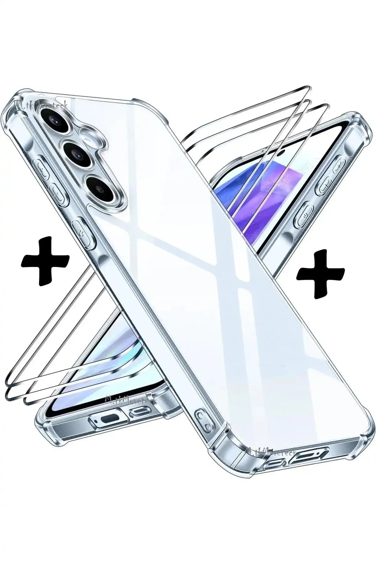 Samsung Galaxy A55 İçin Moveteck Uyumlu Kılıf ve Ekran Koruyucu Seti Güçlü Koruma