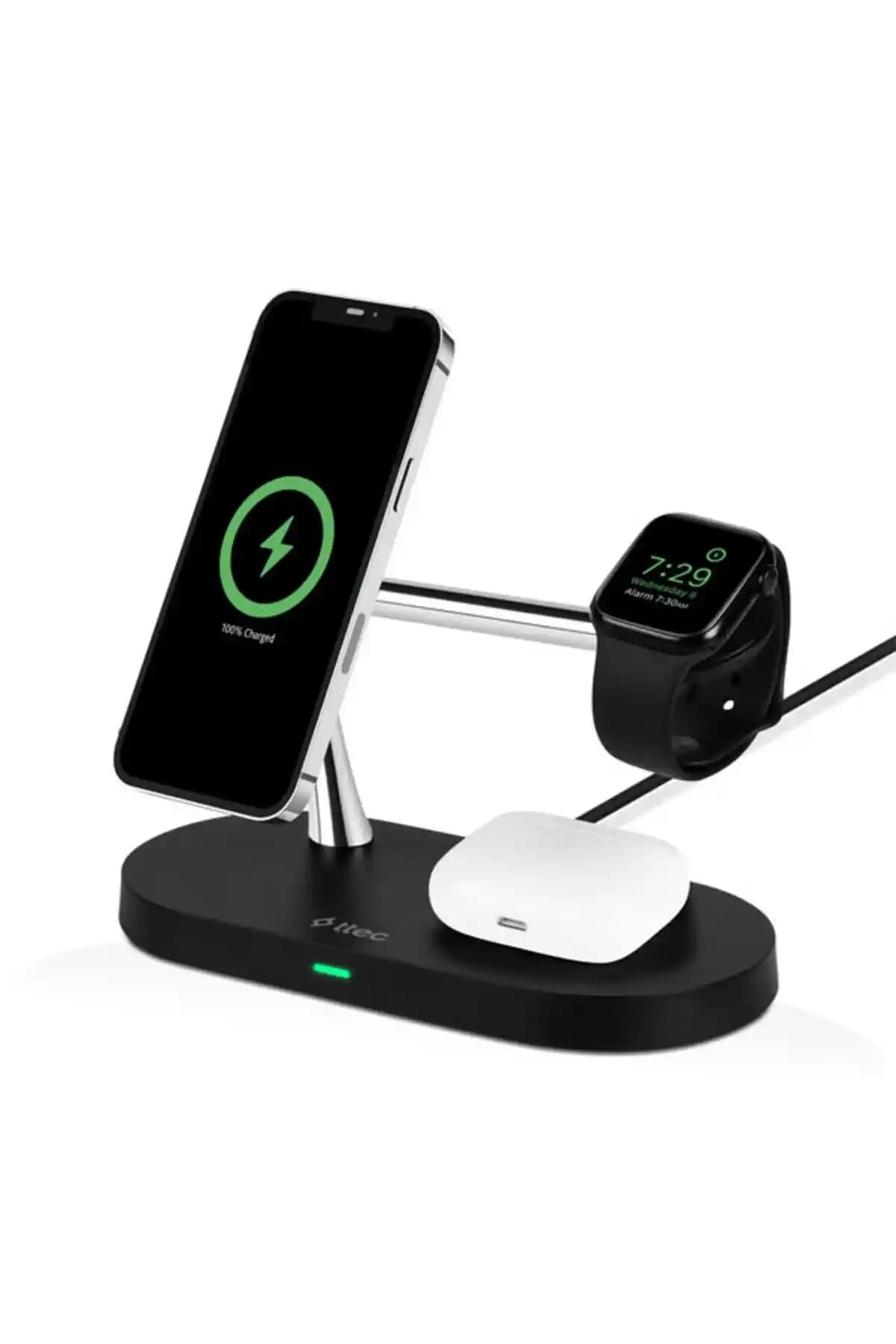 Ttec Aircharger Quattro M Çoklu Cihazlar İçin Güçlü ve Estetik Kablosuz Şarj Çözümü