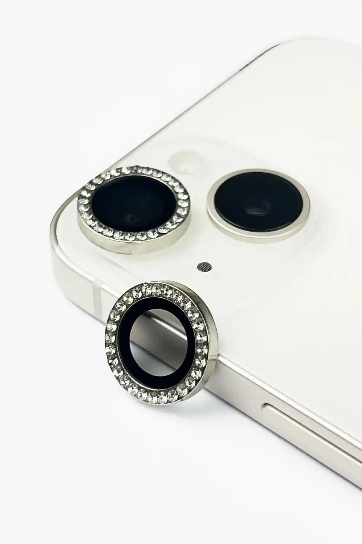Vip Case Pırlanta Taşlı Premium Kamera Lens Koruyucu iPhone 13 ve 13 Mini için
