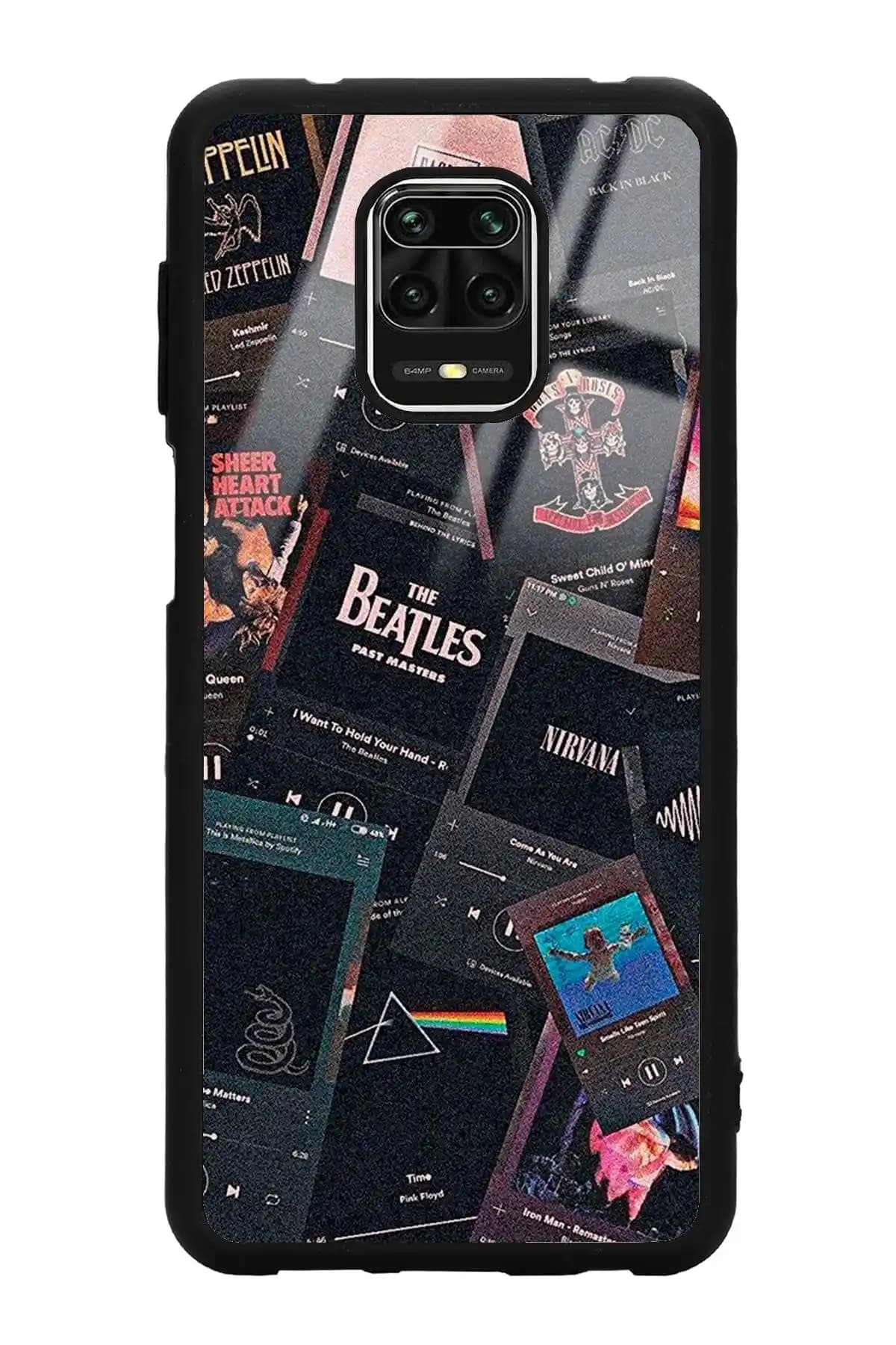 Xiaomi Redmi Note 9 Pro için Retro Müzik Temalı Şık ve Dayanıklı Silikon Kılıf