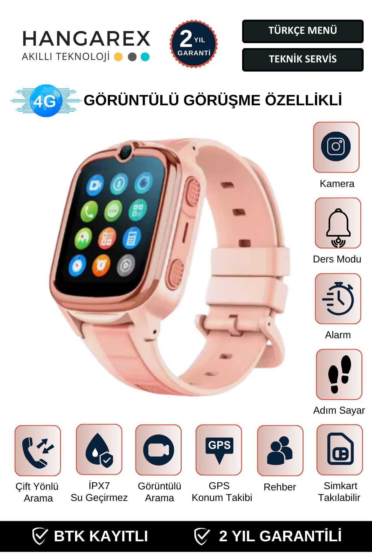 HANGAREX H40 Akıllı Çocuk Saati Güvenlik ve Konum Takibi Özellikleri